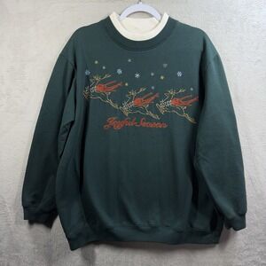 VTG Bobbie Brooks Grandma Christmas‎ Sweatshirt Size XL Joyful Season Reindeer